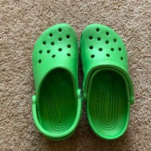Lime green crocs